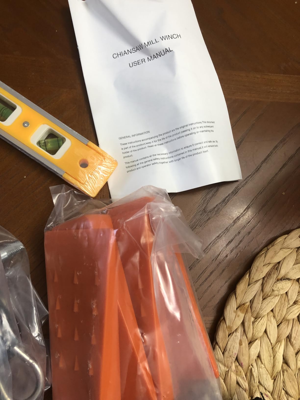 Chainsaw Mill Winch Kit for Chain Saw Milling - Efficient Chainsaw Accessories with Lever Arm, Perfectly Balances the Saw Mill, Easier and Smoother (Winch Kit + 4 Tree Felling Wedges) customer photo 2