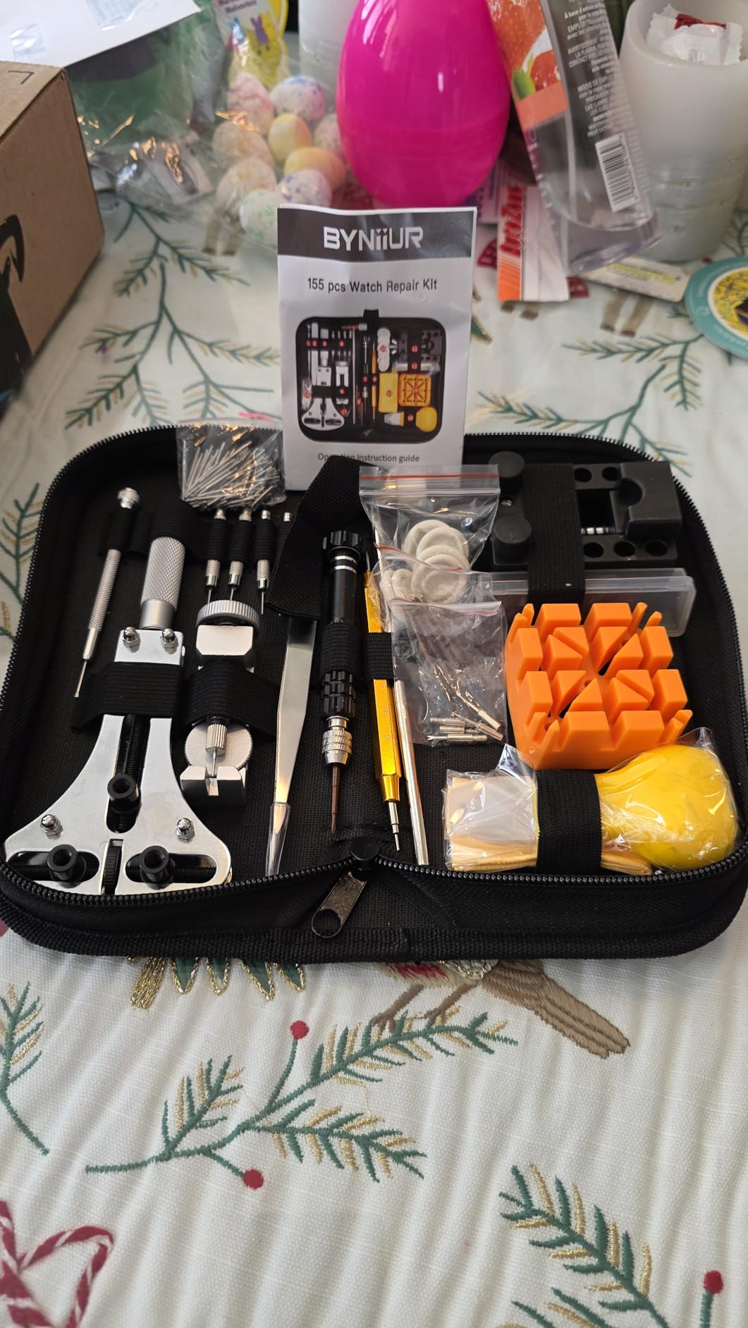 Watch Repair Kit, BYNIIUR Watch Battery Replacement Tool Kit, Watch Repair Tools & Kits, Watch Link Removal Tool Kit Watch Band Tool Set with Carrying Case, Watch Case Opener Spring Bar Tools customer photo 1
