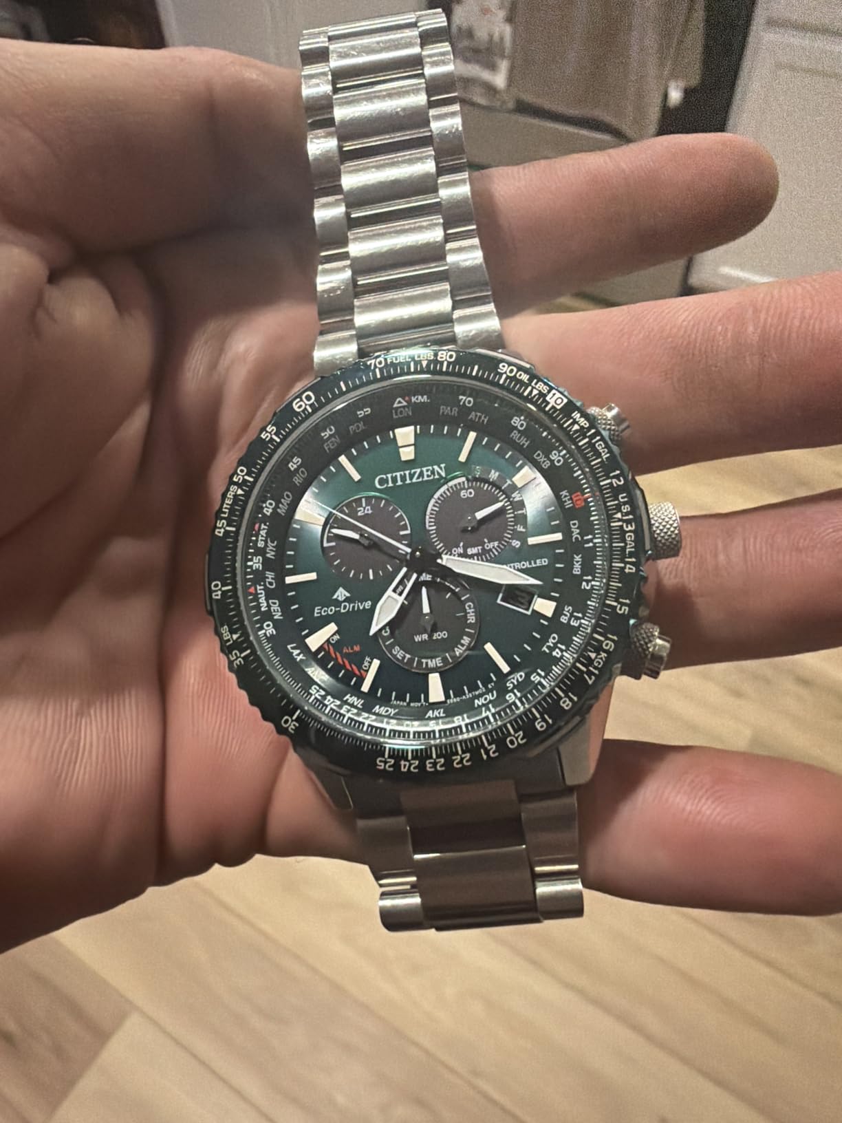 Citizen Eco-Drive Pilot Chronograph Watch with Atomic Timekeeping, 12/24HR, Power Reserve, Sapphire Crystal customer photo 2