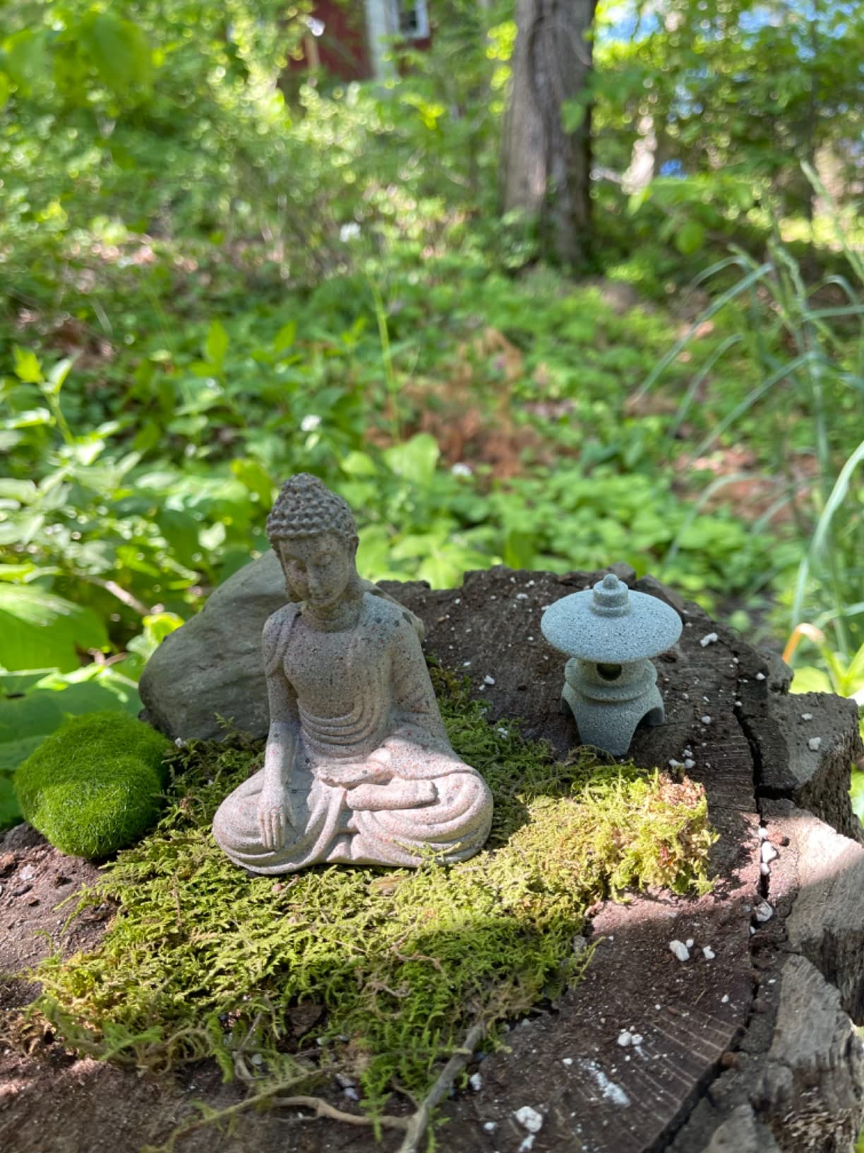 Meditation Zen Garden Accessories - Miniature Buddha Fairy Garden Kit Micro landscape Terrarium Kit DIY Japanese Mini Zen Garden Decor Chinese Potted Plant Culture Bonsai Decoration Bridge Pagoda customer photo 2