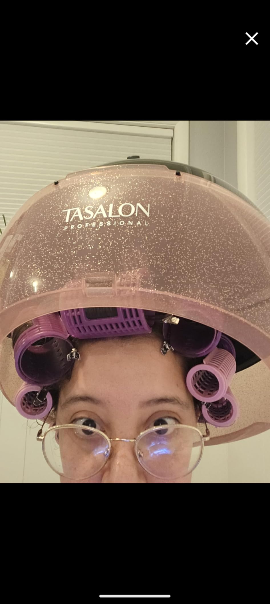 TASALON Ionic Hooded Hair Dryer, 1875W Professional Standing Hair Dryer Bonnet with 3 Temperature Settings, Height Adjustable Rolling Hair Dryer on Wheels, Sit Under Hair Dryer for Home and Salon, Pink customer photo 2