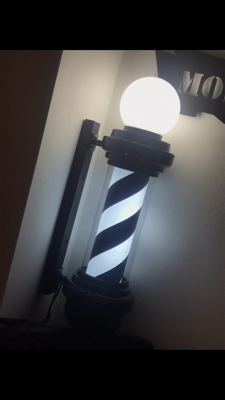 35'' Black White Barber Pole Light customer photo 2
