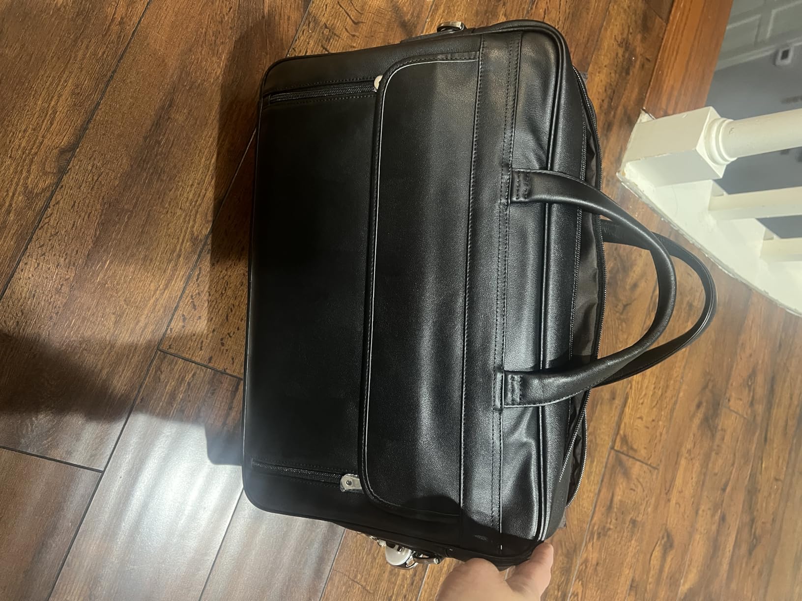 Masa Kawa Leather Briefcase for Men 15.6 and 17 Inch Laptop Computer Case Business Travel Work Messenger Cross Body Shoulder Bag customer photo 1