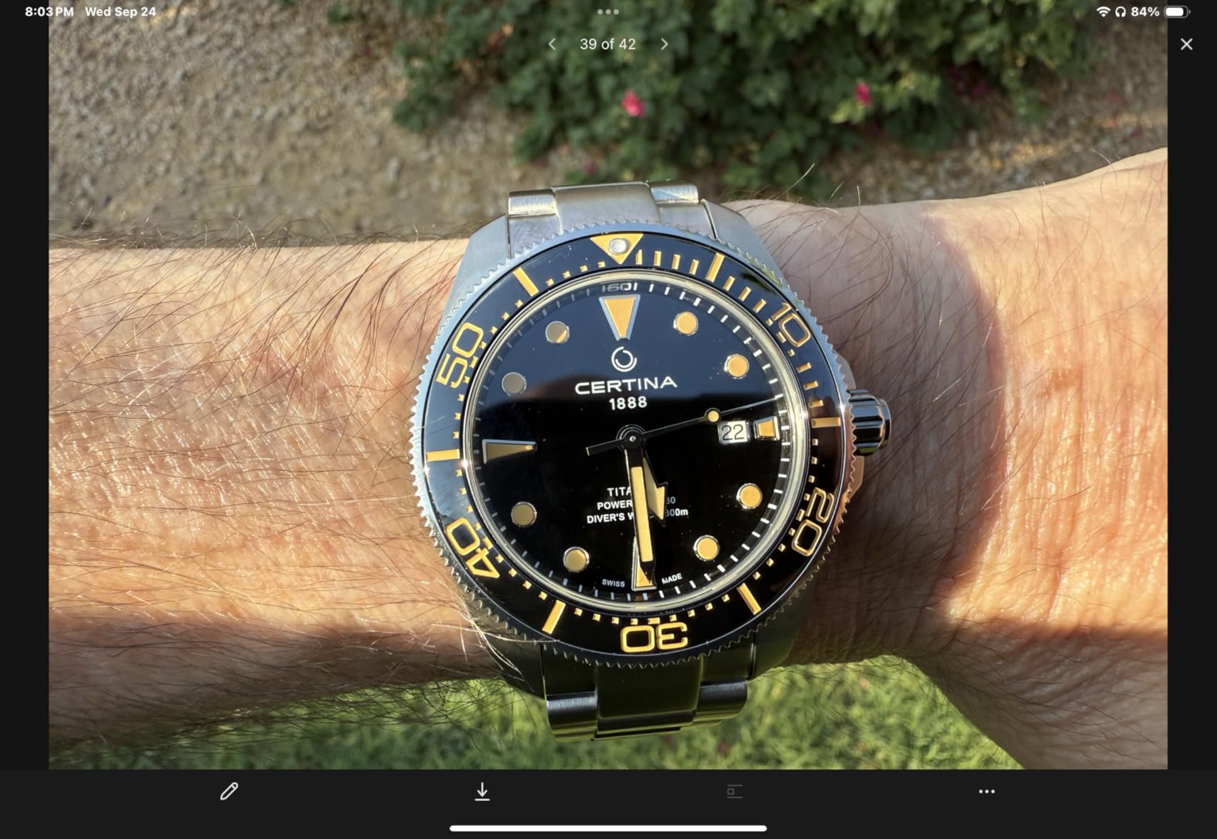 Certina DS Action Diver 43mm Titanium Black Dial (C0326074405100) customer photo 2