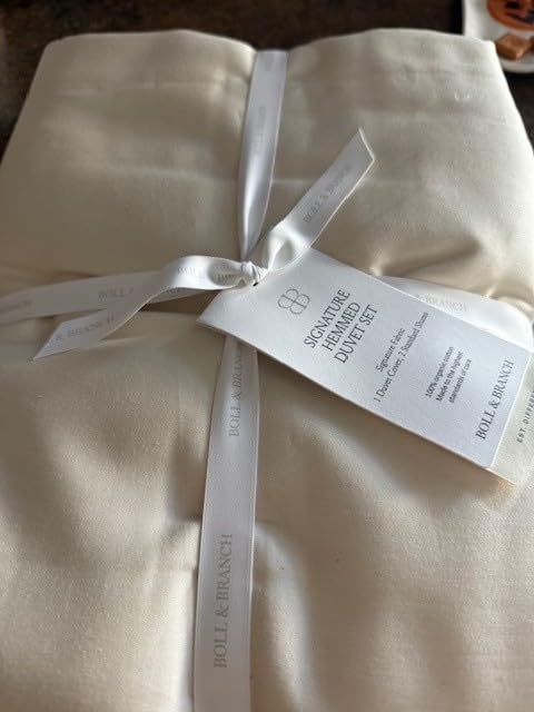 Signature Hemmed Duvet Set - Full/Queen, White - Luxury 100% Organic Cotton - 1 Duvet Cover, 2 Shams - Buttery Soft, Hidden Closures customer photo 2