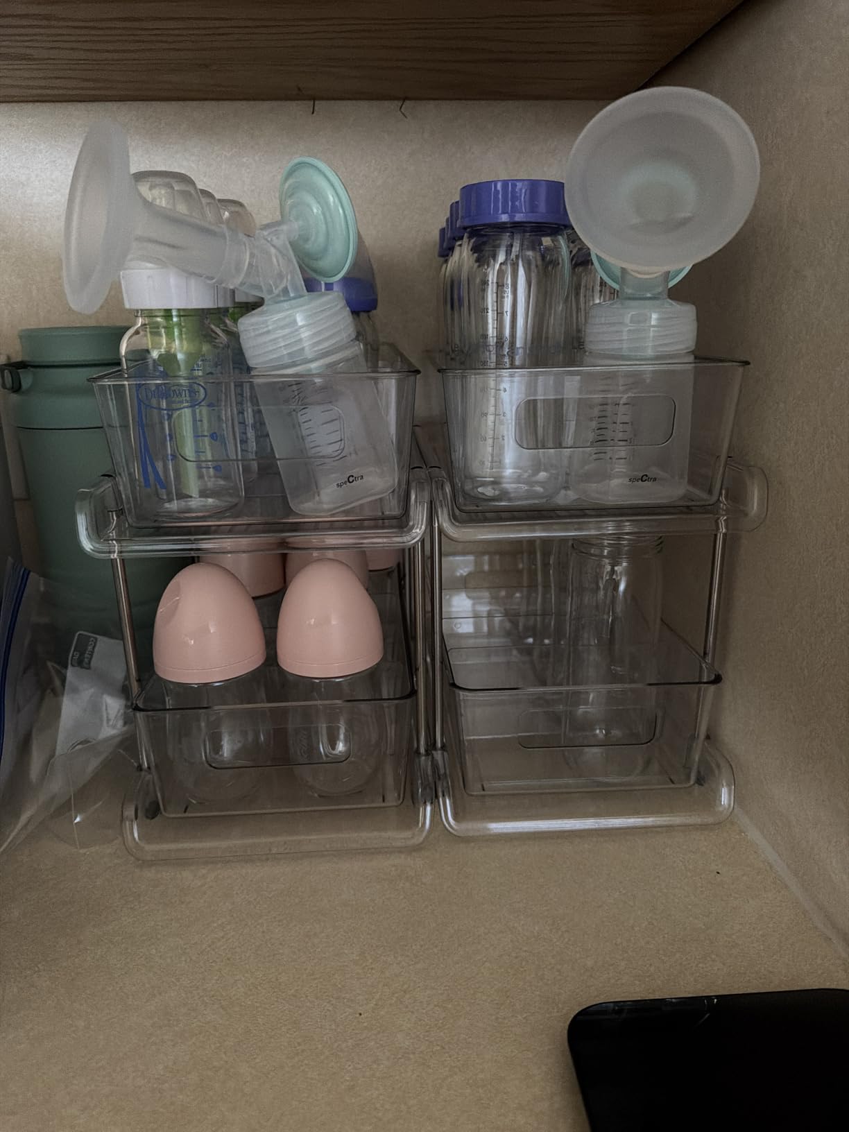 HIHEGD 2-Tier Bathroom Organizer with Dividers, Clear Under Sink and Pull-Out Cabinet Organizer for Kitchen and Pantry Storage customer photo 1