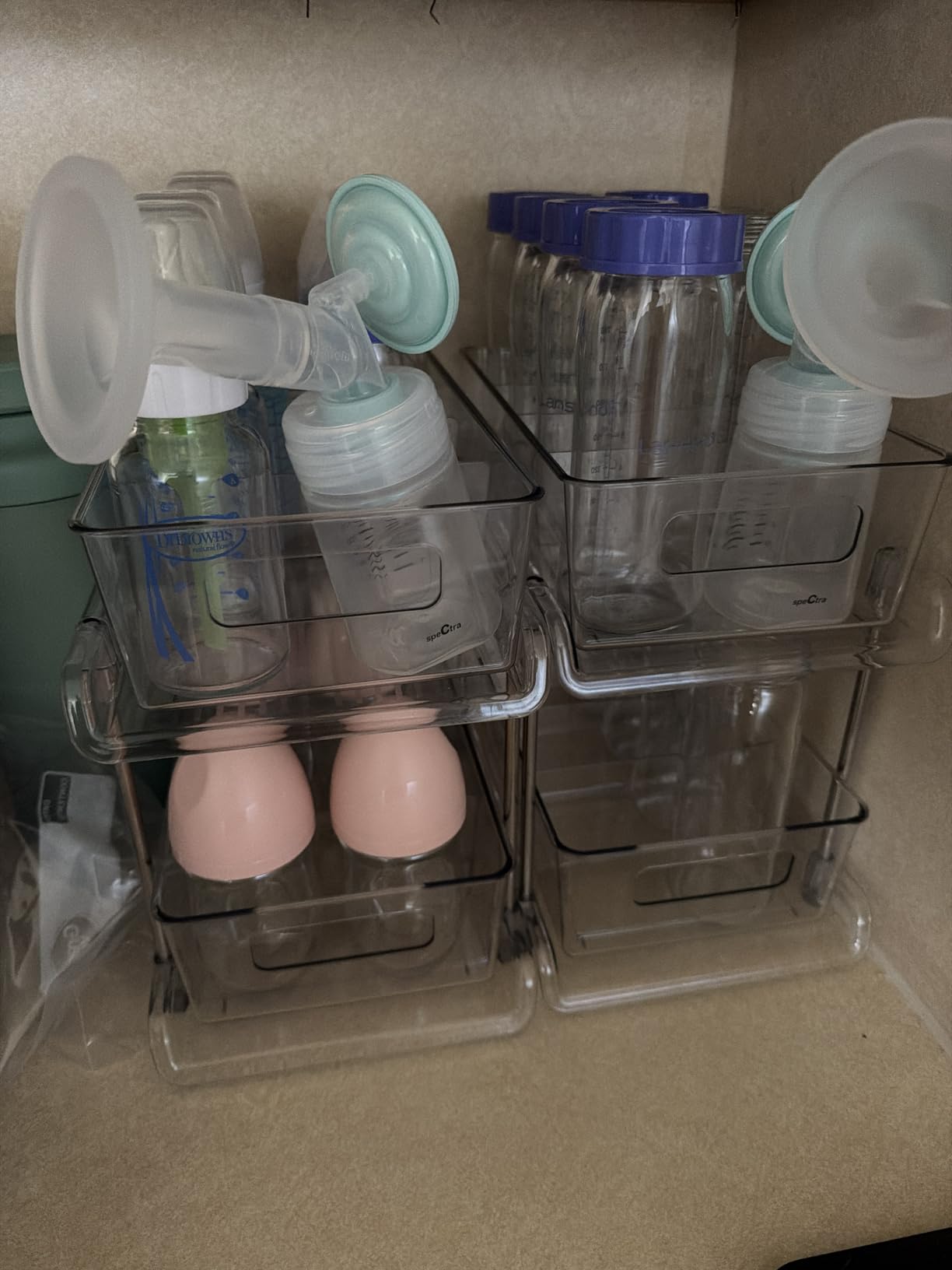 HIHEGD 2-Tier Bathroom Organizer with Dividers, Clear Under Sink and Pull-Out Cabinet Organizer for Kitchen and Pantry Storage customer photo 2