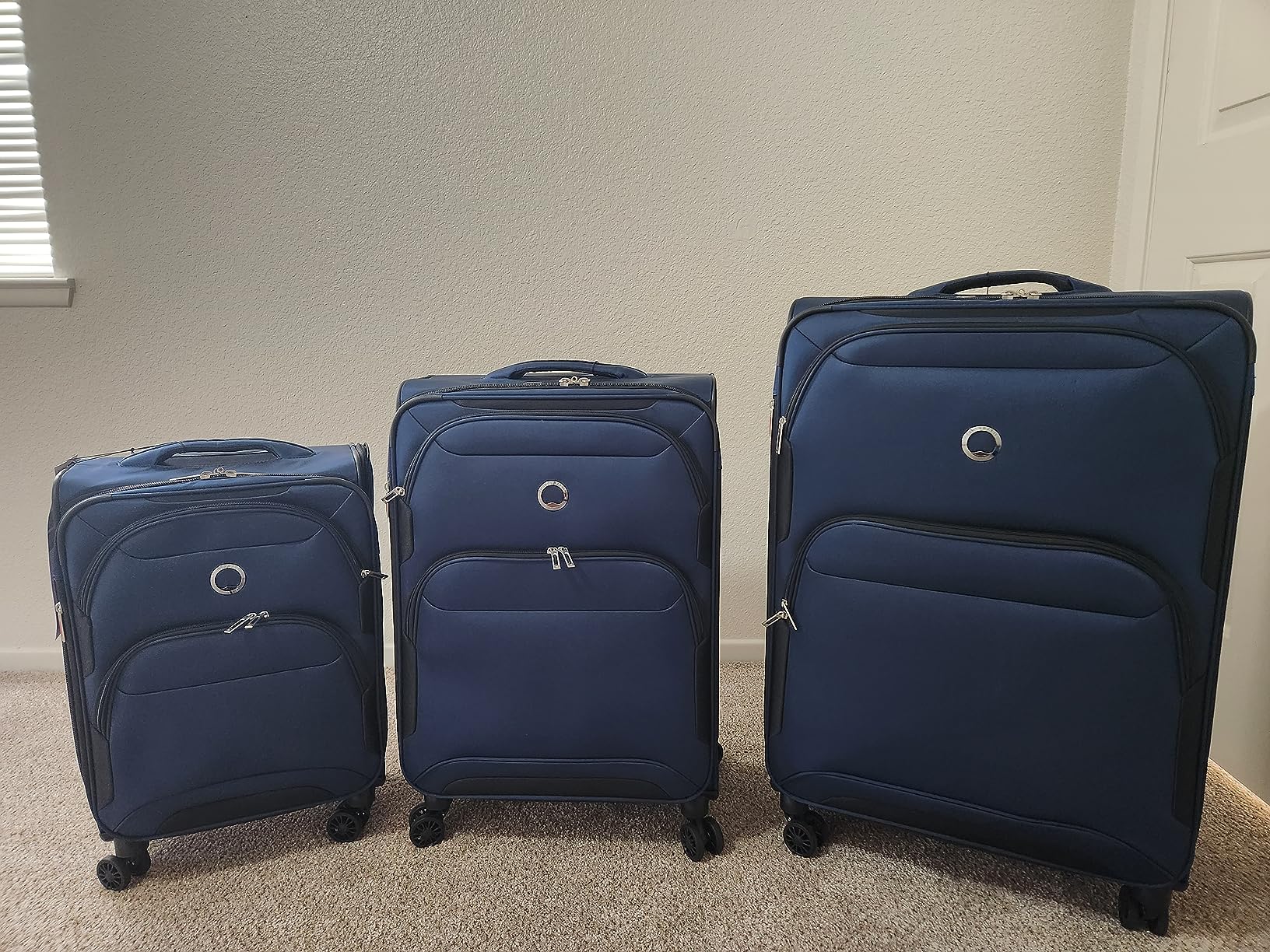 DELSEY PARIS Sky Max 2.0 Softside Expandable Luggage with Spinner Wheels, Blue, 2-Piece Set (21/24) customer photo 1