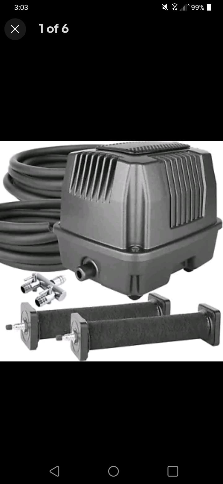 AquaMiracle All-in-One Koi Pond Aerator for Outdoor Ponds, Pond Air Pump Pond Aeration System with Self-Sinking Airline Flow Control Rubber Air Diffuser customer photo 2