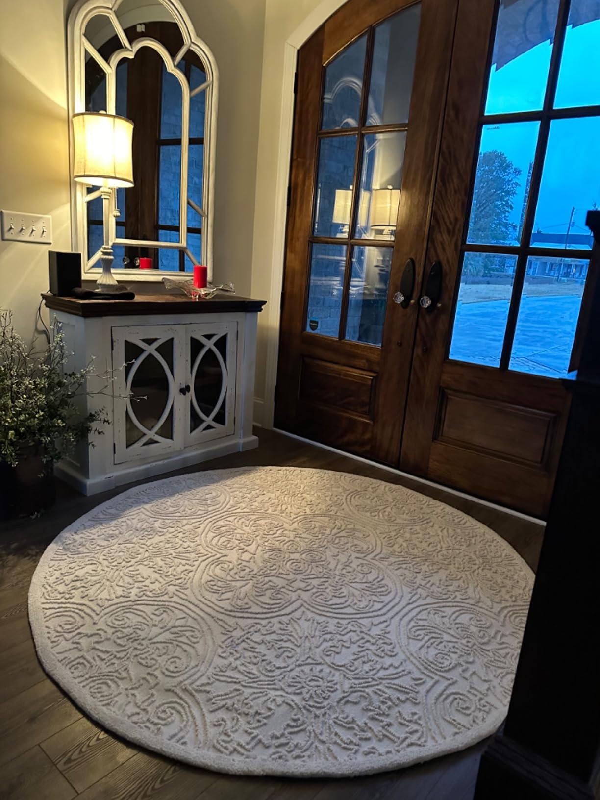 SAFAVIEH Trace Collection Area Rug - 9' x 12', Ivory & Green, Handmade Wool, Ideal for High Traffic Areas in Living Room, Bedroom (TRC101Y) customer photo 2