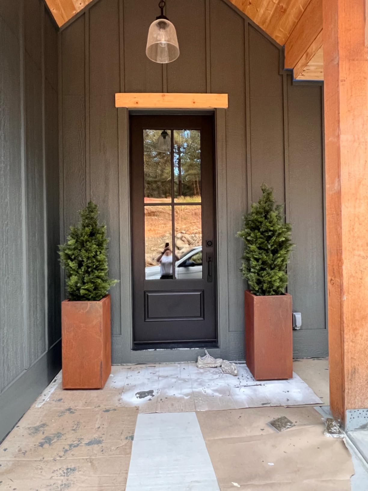 Veradek Corten Steel Series Pedestal Planter - Tall Corten Steel Planter for Outdoor Porch/Patio | Naturally Rusting Steel for All-Weather Use | Modern Rustic Decor for Tall Plants, Trees, Flowers customer photo 2