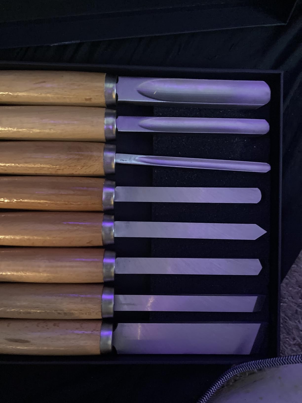 HAUTMEC Professional Wood Turning Chisel 8 pcs Set, Lathe Chisel Set with 2 Skew 1 Spear Point 1 Parting 1 Round Nose & 3 Gouge Tools for Beginners, Hobbyists and Professionals customer photo 1