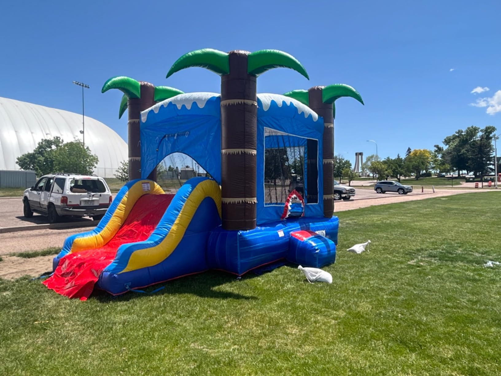 HeroKiddo 14'x 26'x15' Ocean Shark Inflatable Water Slide Bounce House with Detachable Pool, 100% Commercial Grade PVC Vinyl, Include Basketball Hoop & Blower, Wet Dry Combo for All Ages customer photo 1