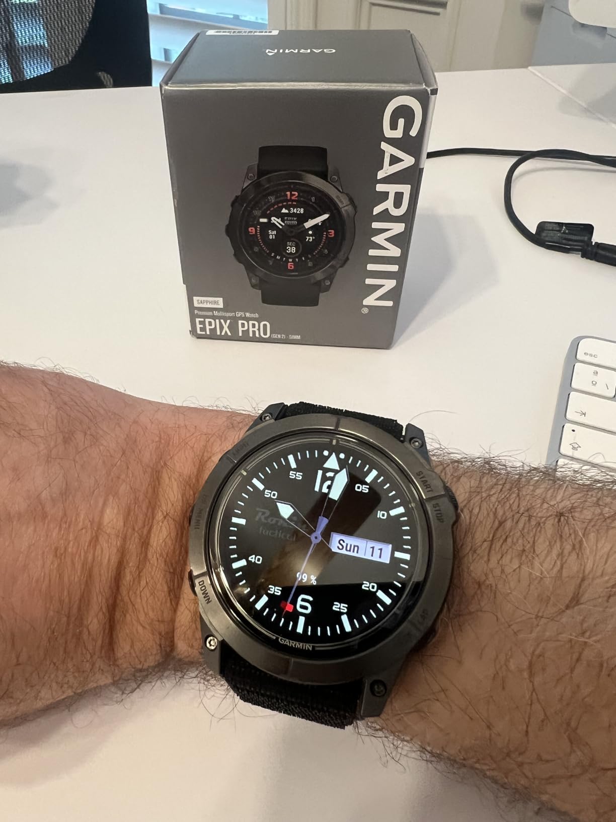 epix Pro (Gen 2) Sapphire Edition, 42mm, High Performance Smartwatch, Advanced Training Technology, Built-in Flashlight, Light Sand customer photo 1