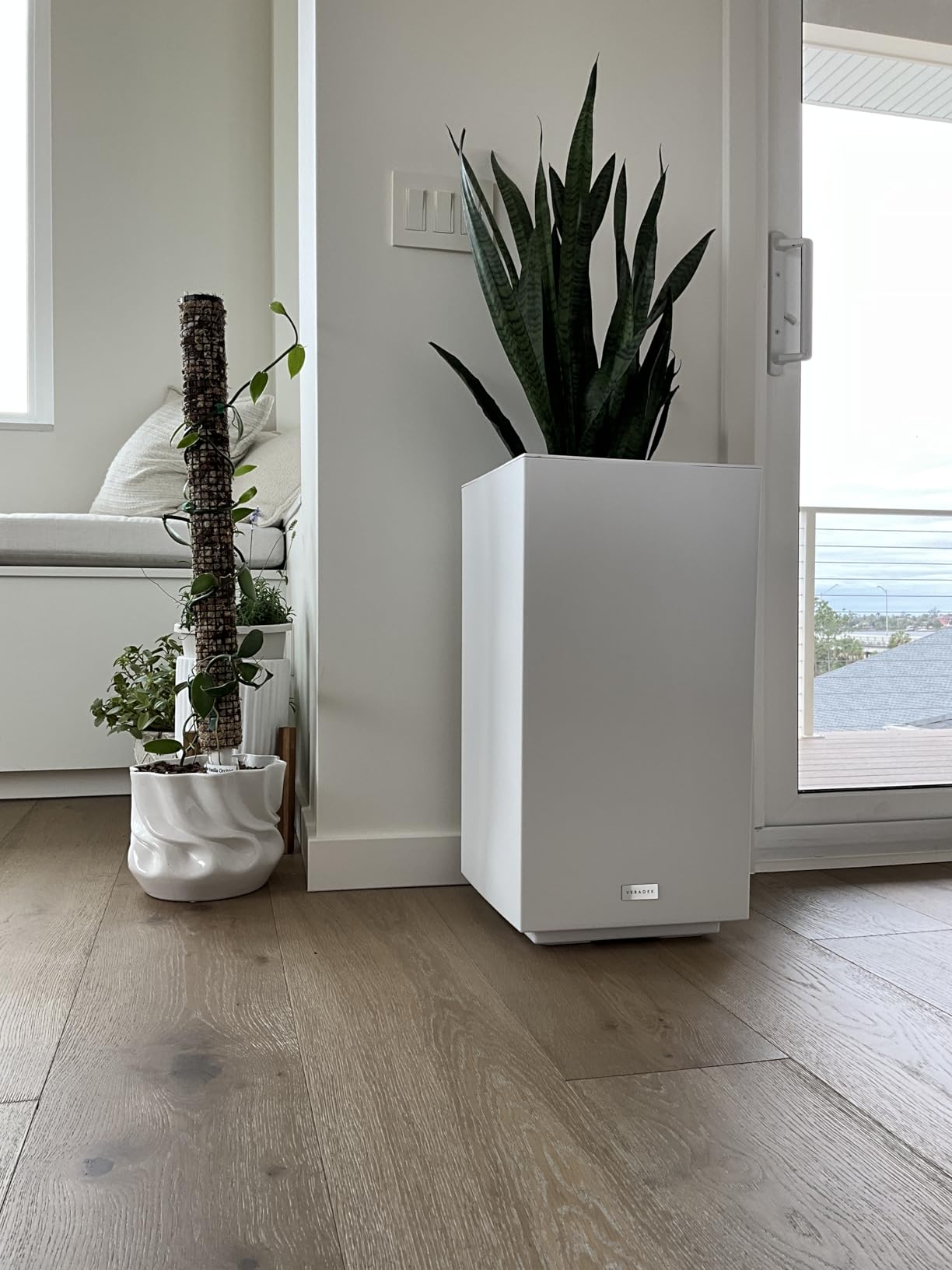 Veradek Block Series Pedestal Planter - Tall Planter for Indoor or Outdoor Front Porch | All-Weather Use with Removable Insert Bucket | Modern Décor for Flowers, Tall Trees, Faux Plants customer photo 1