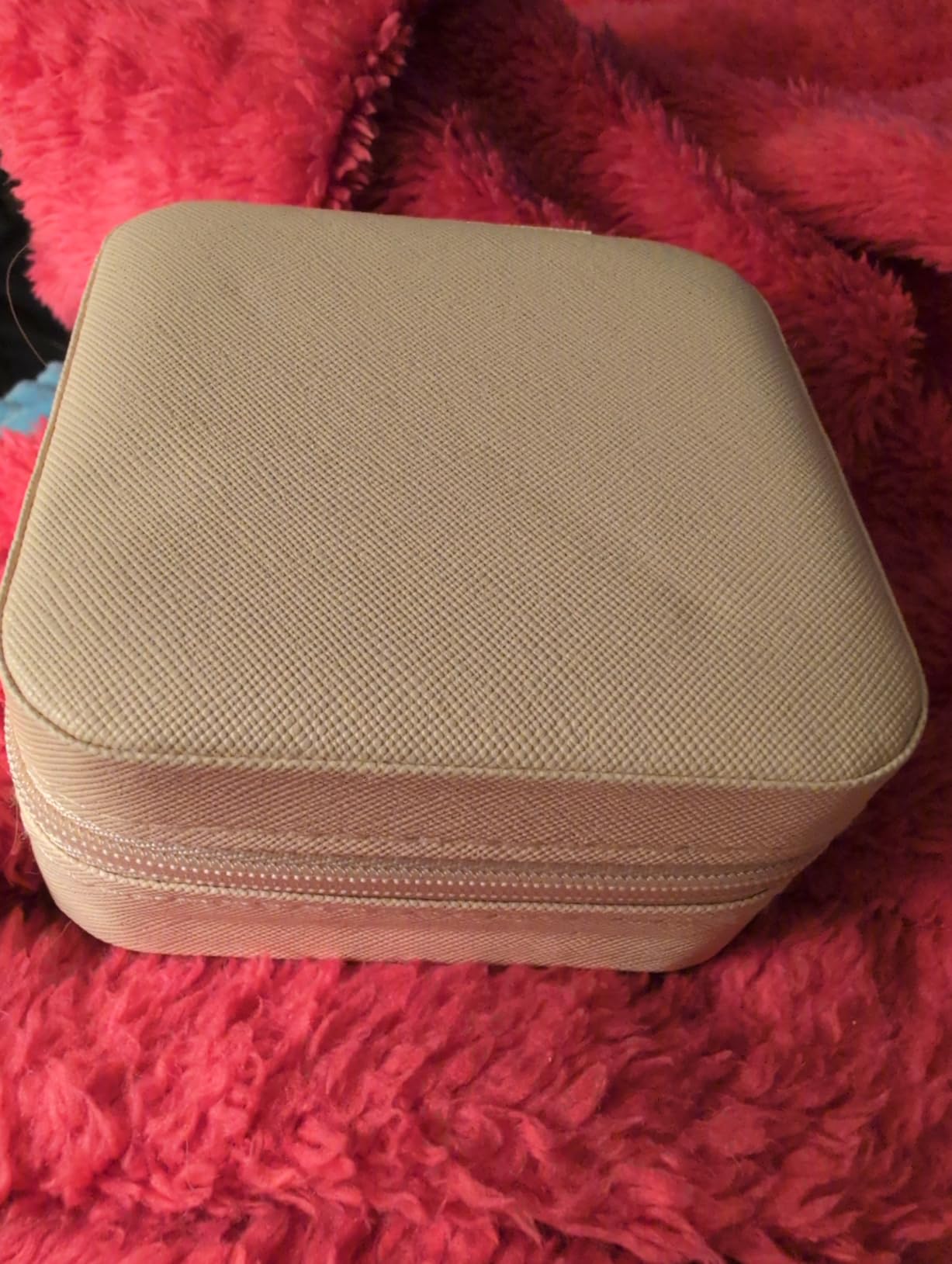 ZPROW Plush Velvet Travel Jewelry Case, Organizer, Box, Small Case for Women, Earring Organizer with Mirror, Best Gifts For Daughter, Girlfriend, Mom | Gifts For Her - Emerald Green customer photo 1