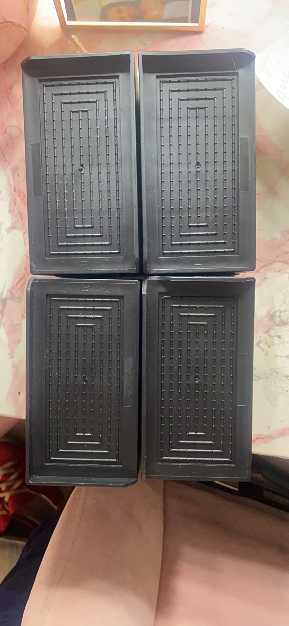 Furniture Risers 4 inch, Heavy Duty Furniture Elevator in Heights of 1.5, 3 or 4 Inch，Rectangle Raising Blocks for Bed, Couch, Desk, Sofa, Tables,Support Up to 1,300 Lbs (4 Pack-Black) customer photo 8