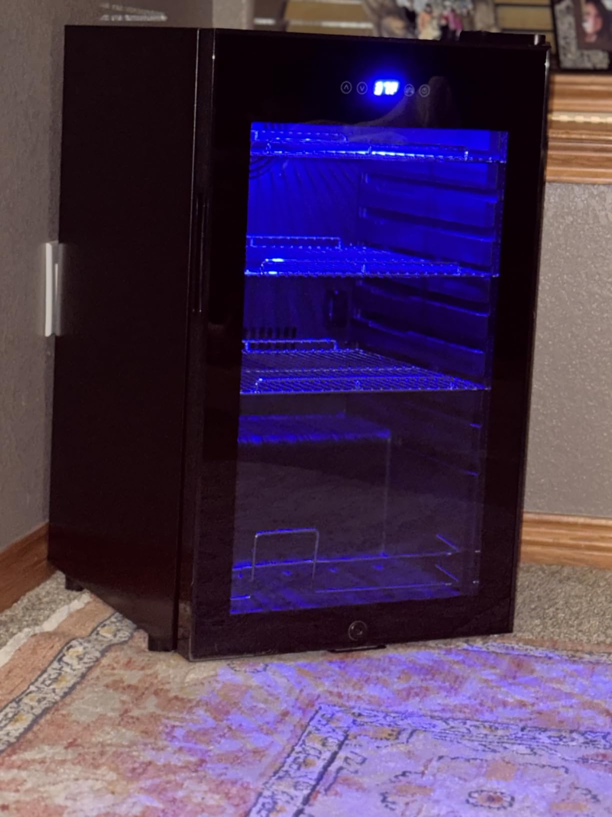 Wine Fridge Freestanding, 173 Bottles 24 Inch Wine Cooler Refrigerator, Tall Wine Fridge with Compressor Low Noise Fast Cooling, Wine Cellar with Upgraded Door Handle Sliding Rail Shelves, Black customer photo 2