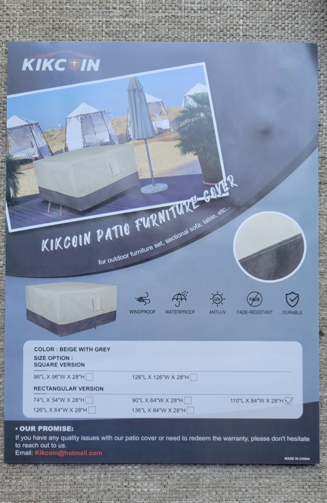 Patio Furniture Covers Waterproof Heavy Duty, 110