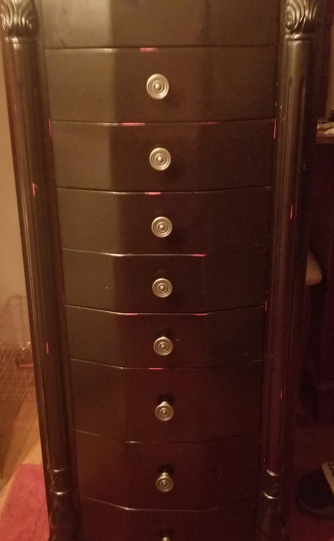 Hives and Honey Henry Locking Jewelry Armoire with Charging Port - 8 Drawer Anti-Tarnish Organizer with Mirror customer photo 2