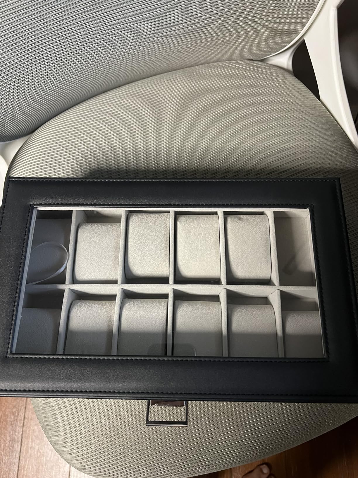ProCase Watch Box Organizer, 12 Slot Watch Display Case With Glass Lid, Brown customer photo 2