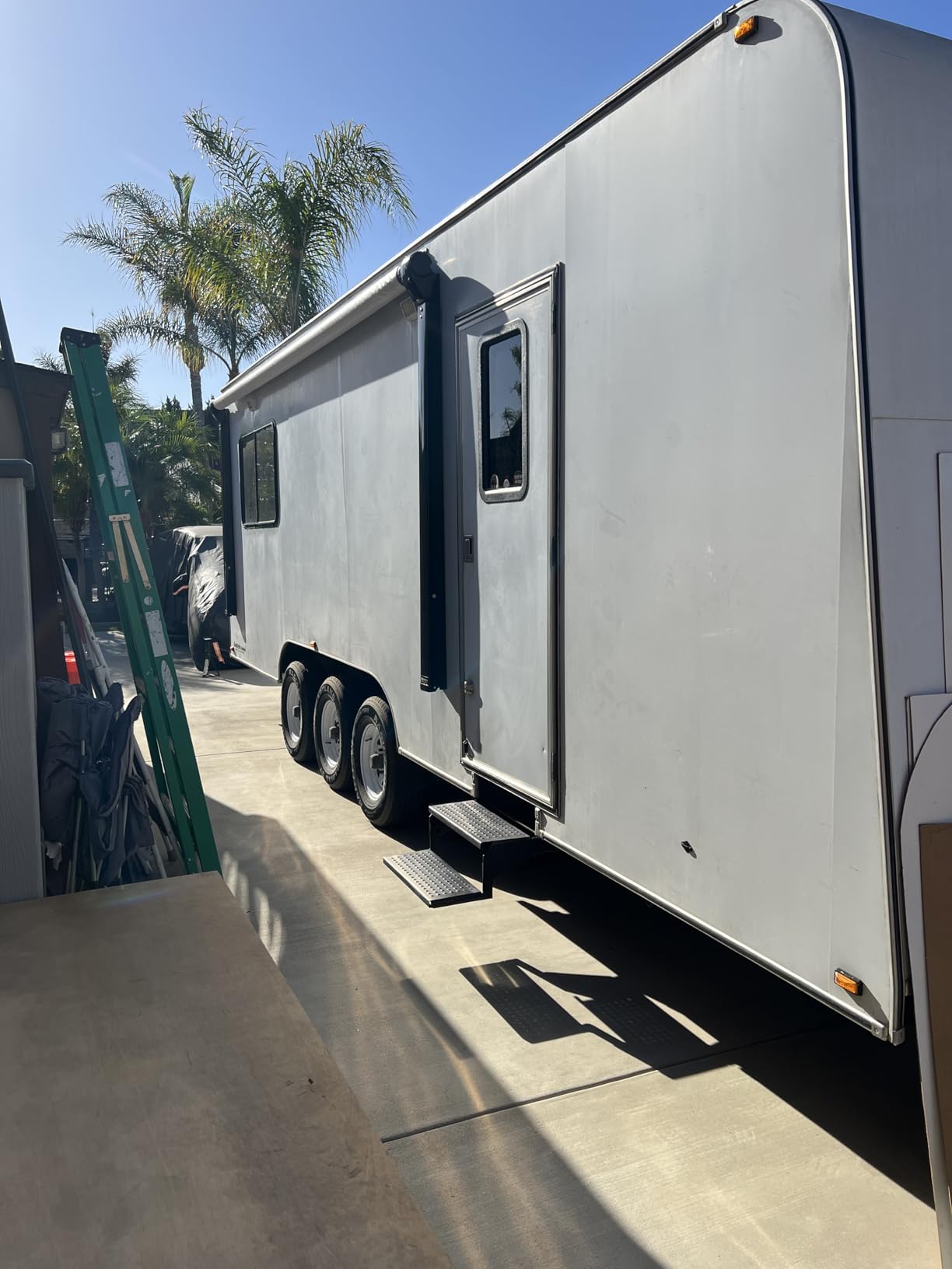 Black Electric Power RV Awning Frame and Fabric Assemblies Full Set for RV,5th Wheel,Travel Trailers,Toy Haulers,and Motorhome RV Trailer Awning for Home or Camper (21Feet, Black Solid) customer photo 2