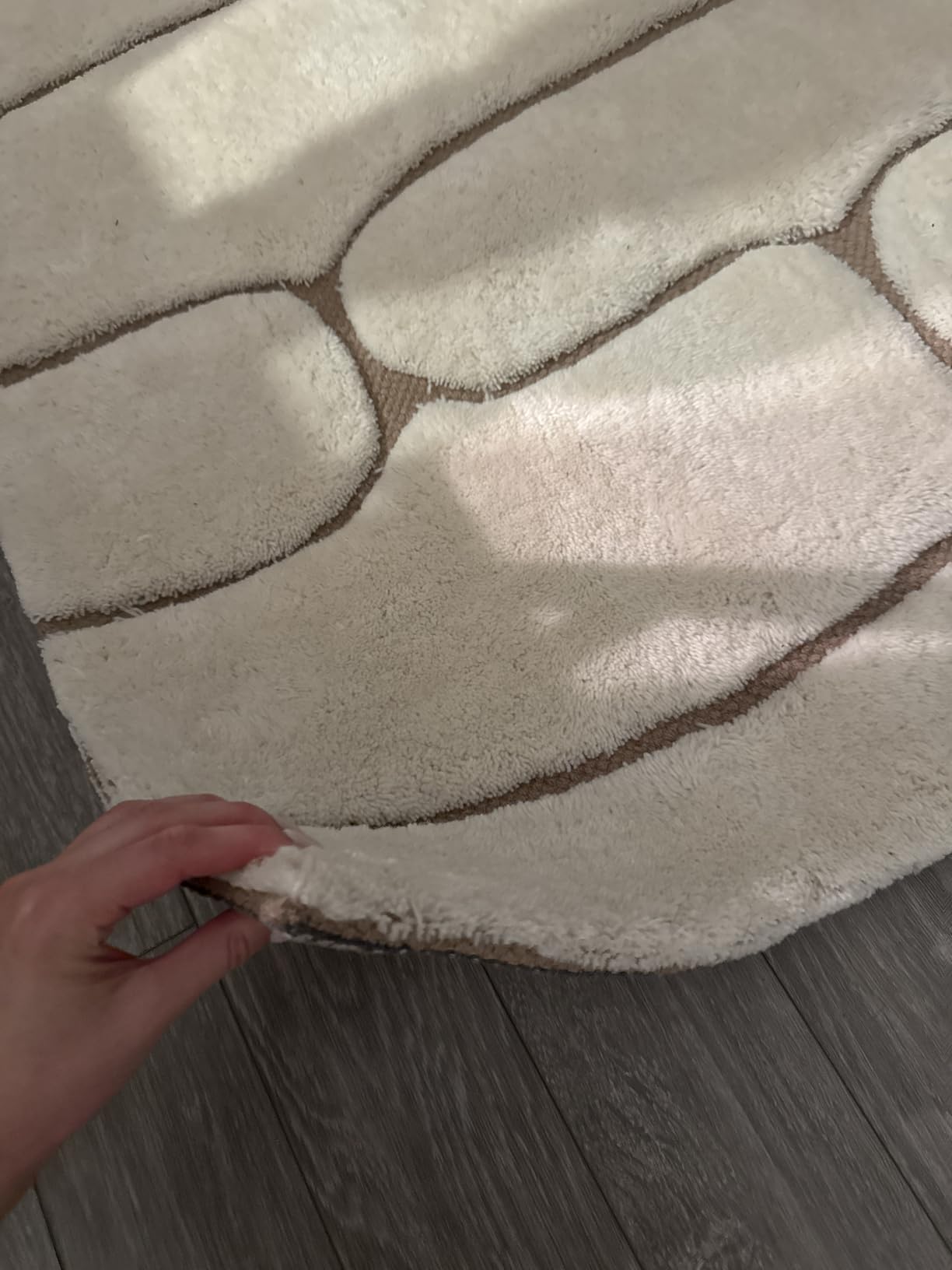 Rugs USA Nazco Cream, 6' x 9', Handmade, Abstract, New Zealand Wool, Soft and Cozy, High Traffic, Stain Resistant, Easy Clean, Durable Runner for Bedroom, Living Room, Dining, Den, Foyer customer photo 2
