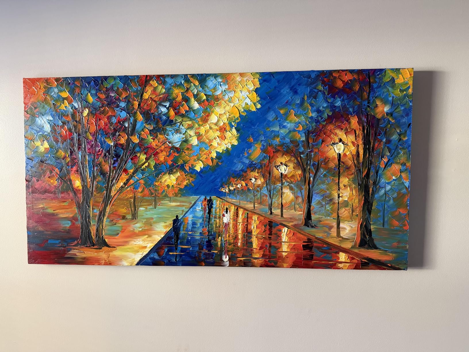 Tyed Art- Large Wall Art,Hand Painted Wall Art Landscape Oil Painting ,Wall Art for Living Room, Bedroom Office Wall Decor, Modern Textured Wall Art, Colorful Abstract Artwork Picture, Modern canvas Wall Art 60 by30 inch customer photo 2