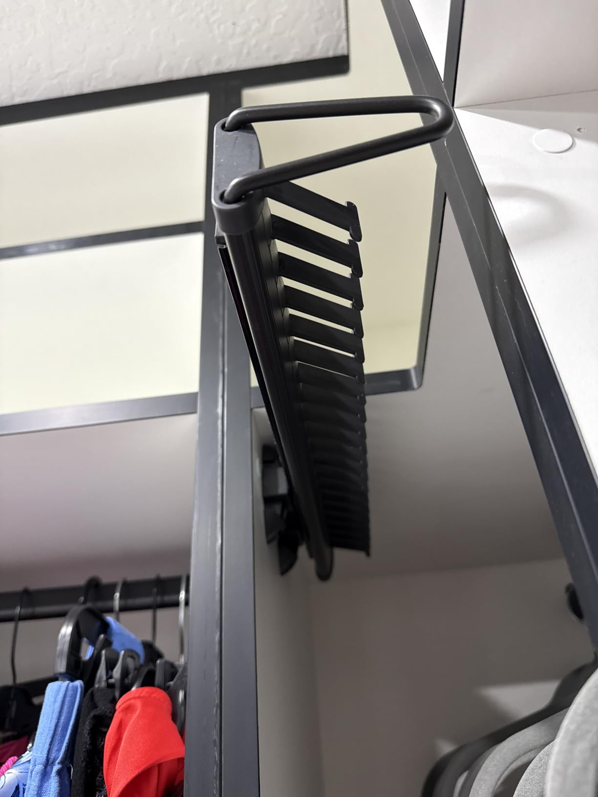 Sliding Tie Racks for Closet, 20 Tie Hanger Pull Out Tie and Belt Rack Storage Organizer with Slider, Aluminum Alloy Side Mount Closet Holder Hanger Rail with 20 Hooks for Scarves Ties Belts Shawls customer photo 1