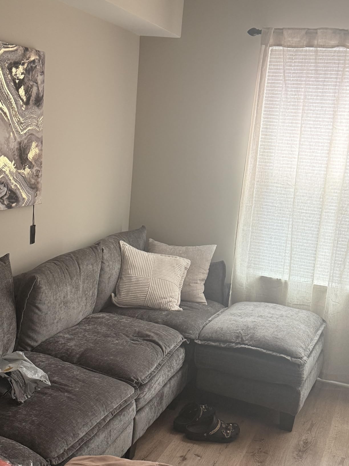 NICETOWN Natural Linen 144 inch Long Curtains for Bedroom, Rod Pocket & Back Tab Thick Flax Privacy Semi Sheer Window Treatments with Light Filter for Living Room, W55 x L144, 2 Panels customer photo 2