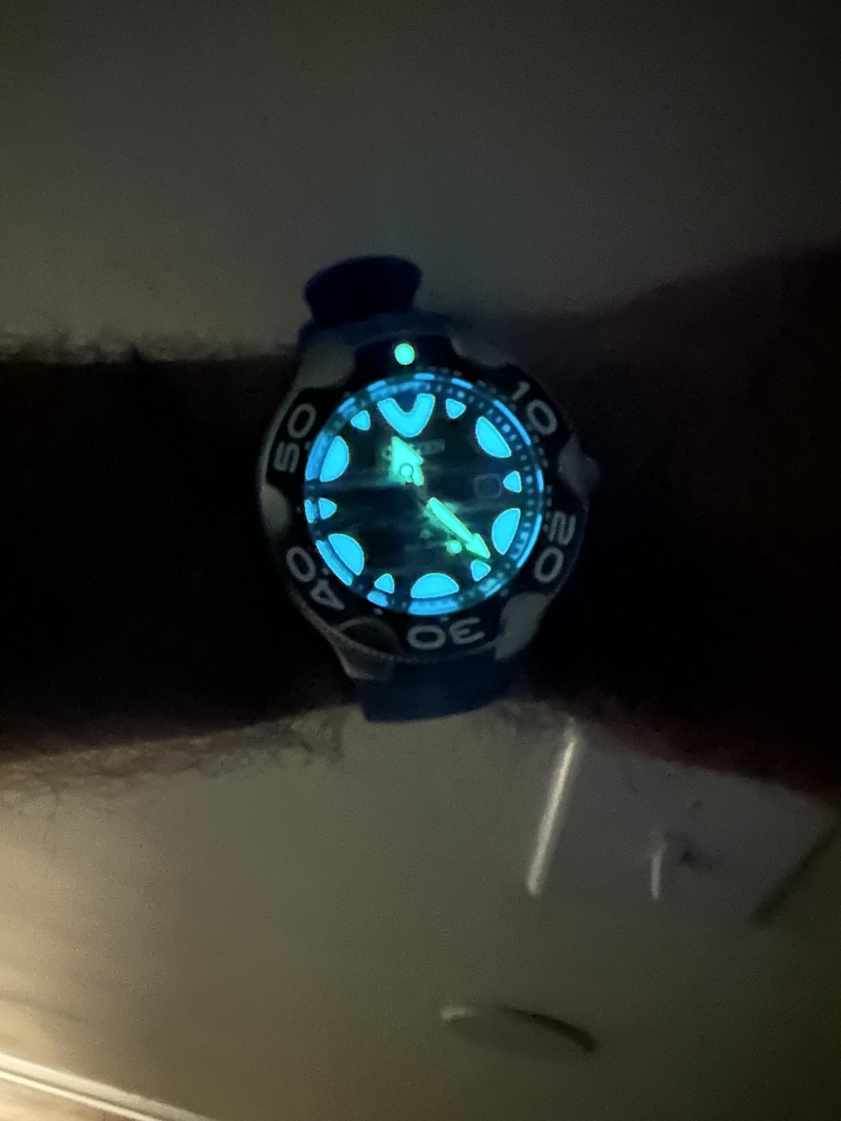 Citizen Promaster Dive Eco-Drive Orca Watch, Stainless Steel Case, Light Blue Polyurethane Strap, 3-Hand, ISO Compliant (Model: BN0238-02L) customer photo 2