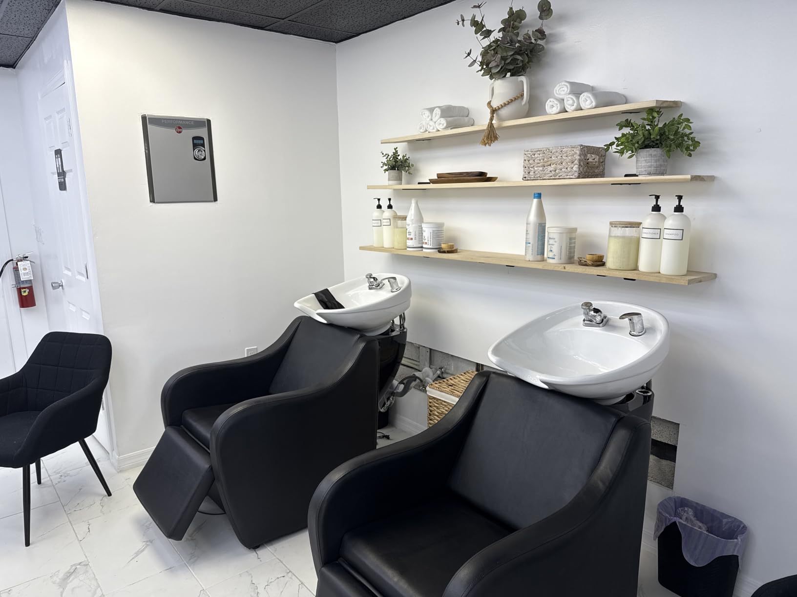 OmySalon Shampoo Bowls for Salon Electric Shampoo Chair with Reclining Legrest and Tilting Porcelain Shampoo Sink customer photo 1