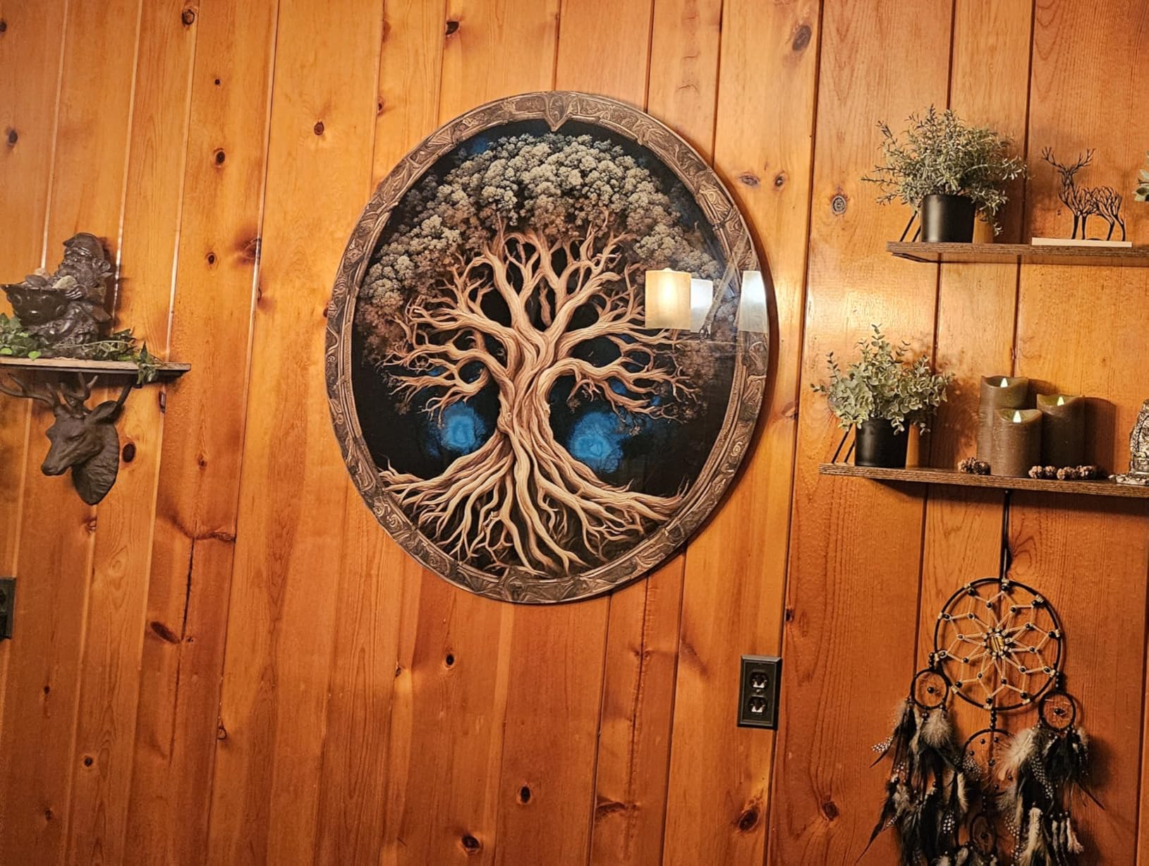 Venodeco Tree Of Life, Tempered Glass Wall Art,Abstract Wall Painting, Home Decor, Housewarming Gift, Wall Hangings, Round Wall Art, Wall Decor, Stained Glass Art customer photo 1
