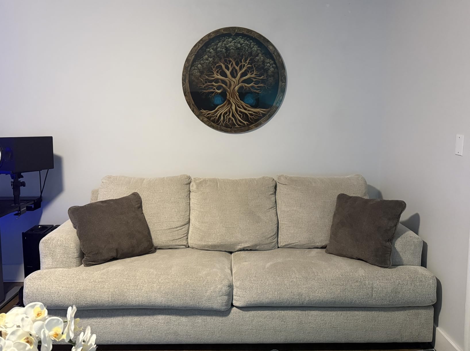 Venodeco Tree Of Life, Tempered Glass Wall Art,Abstract Wall Painting, Home Decor, Housewarming Gift, Wall Hangings, Round Wall Art, Wall Decor, Stained Glass Art customer photo 2