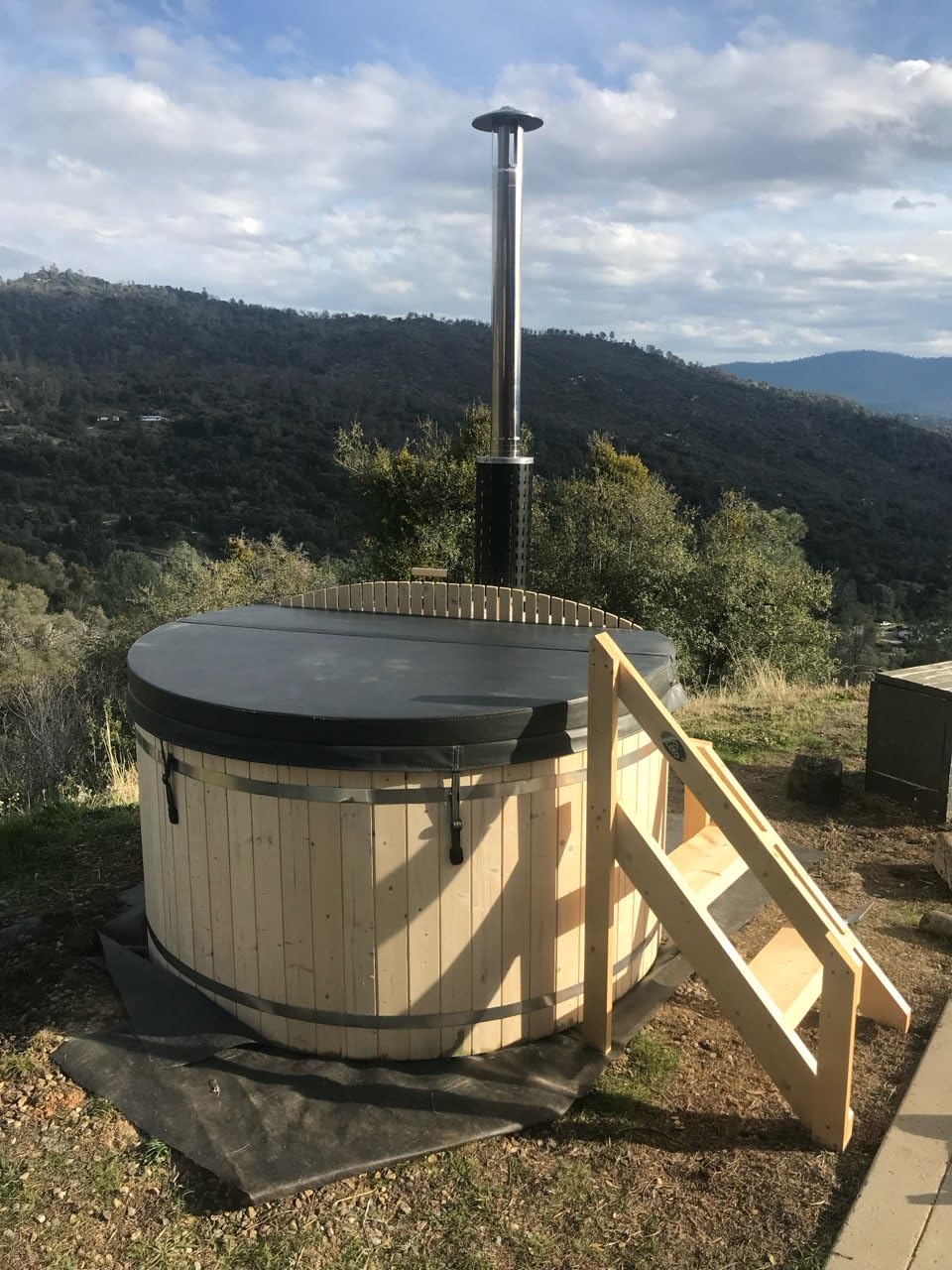 Aleko Wood Hot Tub and Ice Bath with Internal Stove | Wood-Burning Hot Tub | Cold-Plunge Tub | 4-5 Person | 422 Water Gallon Capacity | Pine customer photo 3