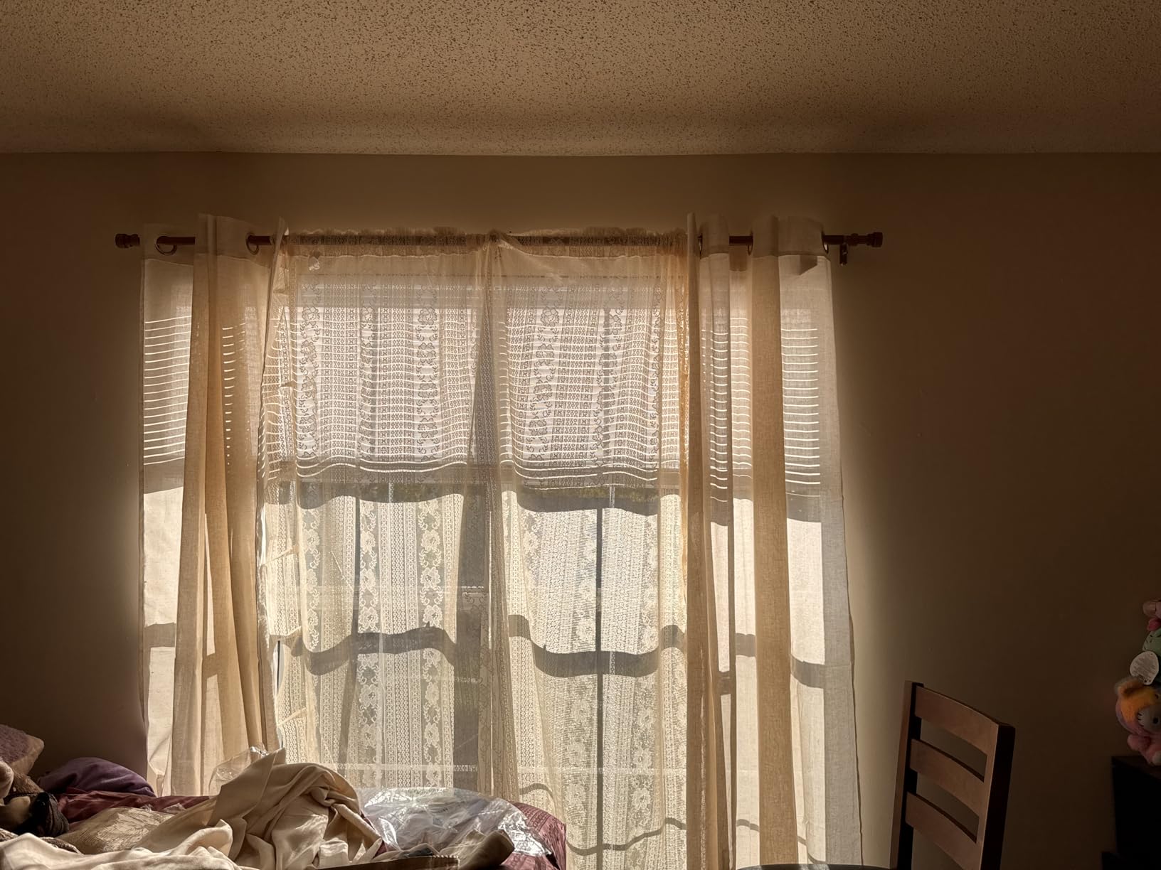 NICETOWN Rustic Linen 144 inch Long Curtains for Living Room, Grommet Privacy Added Thick Linen Weave with Light Filter Window Curtains & Drapes for Bedroom customer photo 1