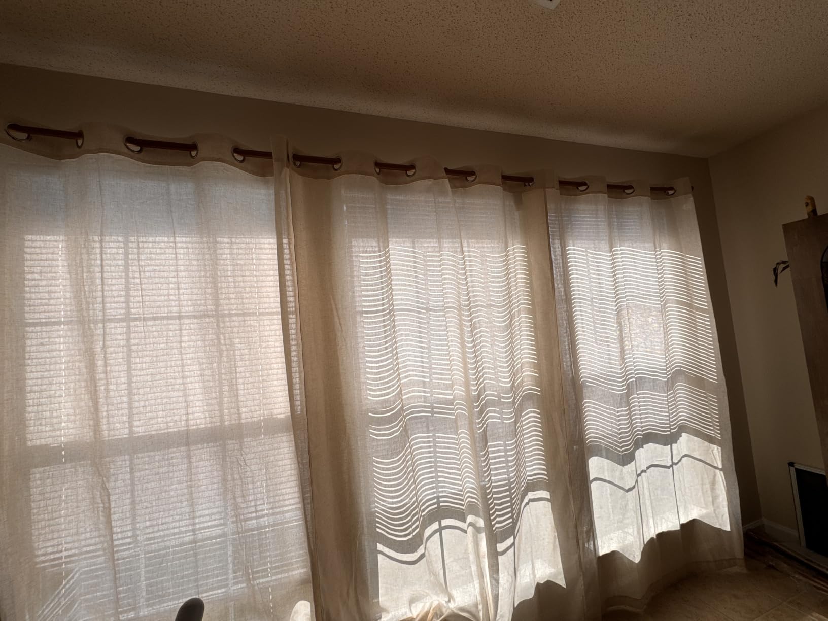 NICETOWN Rustic Linen 144 inch Long Curtains for Living Room, Grommet Privacy Added Thick Linen Weave with Light Filter Window Curtains & Drapes for Bedroom customer photo 2