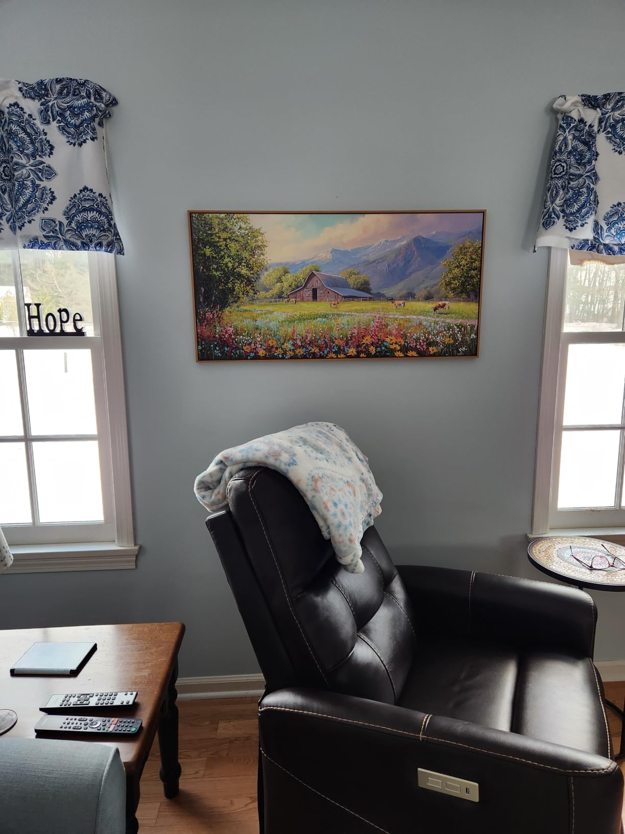 Large Abstract Wall Art: Framed Canvas for Living Room - Colorful Modern Aesthetic Bedroom Decor Above Bed, Office Artwork 2958IN Wood Frame customer photo 2