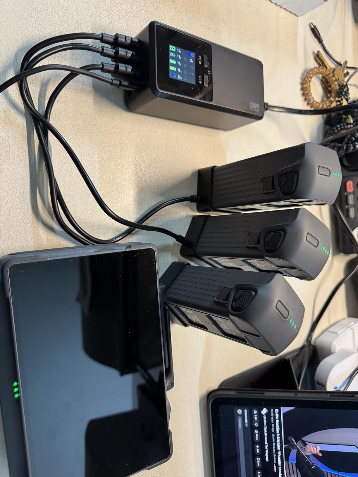 LKTOP 200W Mavic 3 Pro Battery Charging Hub (3.5X Super Fast) Mavic 3T/3E/3TA Parallel Charger for DJI Mavic3/Pro/Classic/Cine/Enterprise Drone, 60% Storage/95% Fast Mode (Charge 3 Batteries: 1hr) customer photo 1