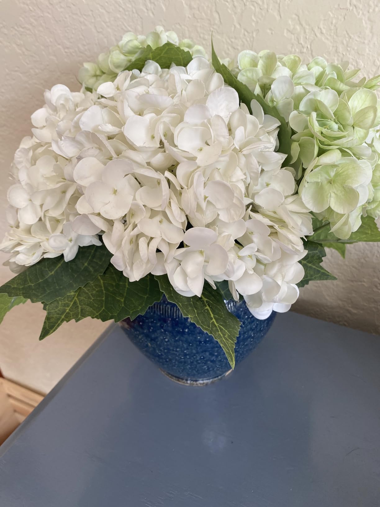 MARTINE MALL 3Pcs 21in Hydrangea Artificial Flowers - Latex Real Touch Hydrangeas for Home Decor Party Arrangements Wedding Bouquets Centerpieces customer photo 1