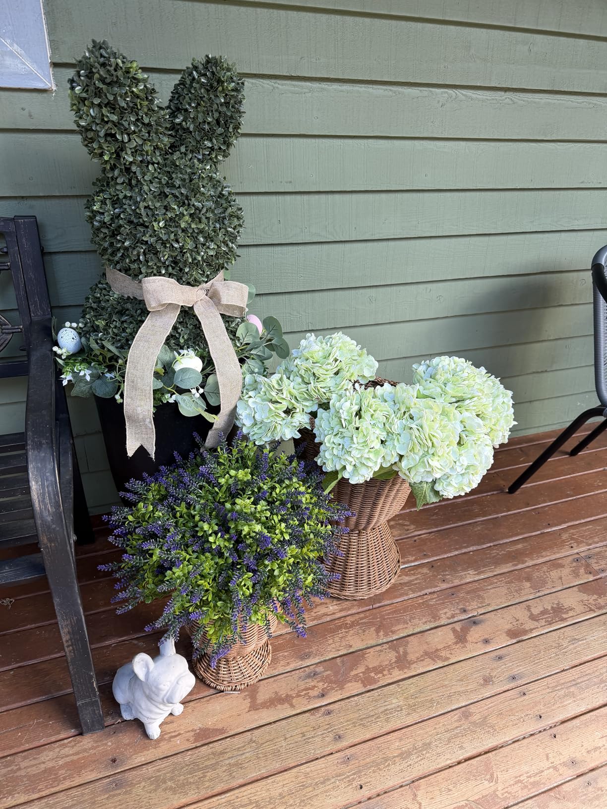 MARTINE MALL 3Pcs 21in Hydrangea Artificial Flowers - Latex Real Touch Hydrangeas for Home Decor Party Arrangements Wedding Bouquets Centerpieces customer photo 2