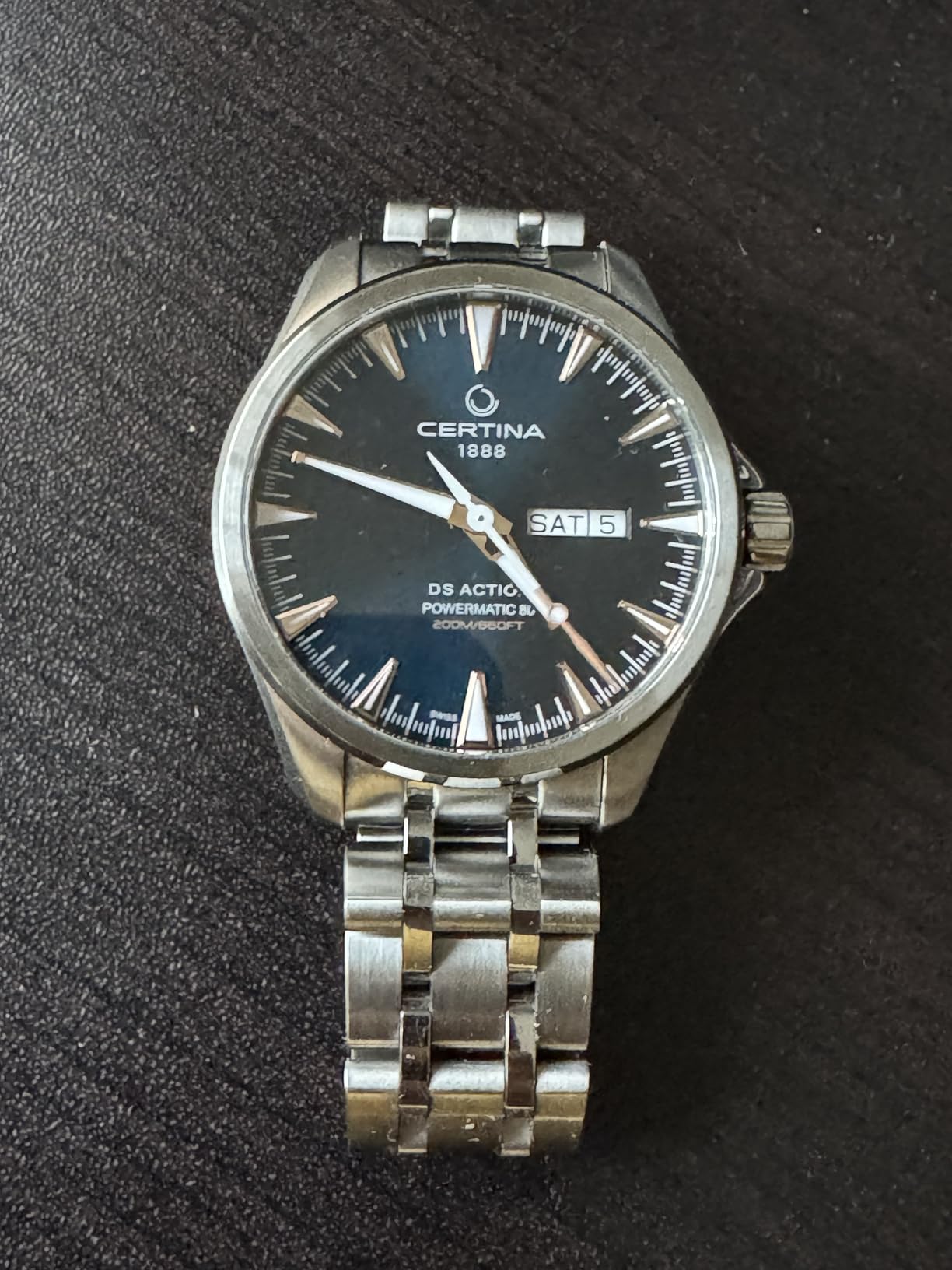 Certina DS Action Day-Date Powermatic 80, Stainless Steel, Swiss Automatic, Watch, Blue, Plastic, 20mm Lugs (C0324301804101) customer photo 1