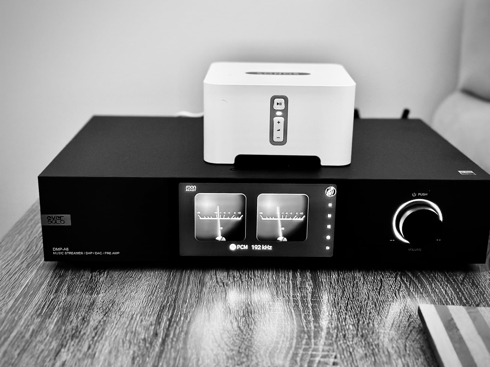 EVERSOLO DMP-A8 Music Streamer,DAP,DAC,Preamp,4GDDR4 +64GeMMC AK4191EQ+AK4499EX,ARC Input,IIS Output,UV Meters,spectrums,Parametric EQ,Pre AMP+10dB Analog gain,DSD512 PCM768kHz/32bit Black customer photo 1