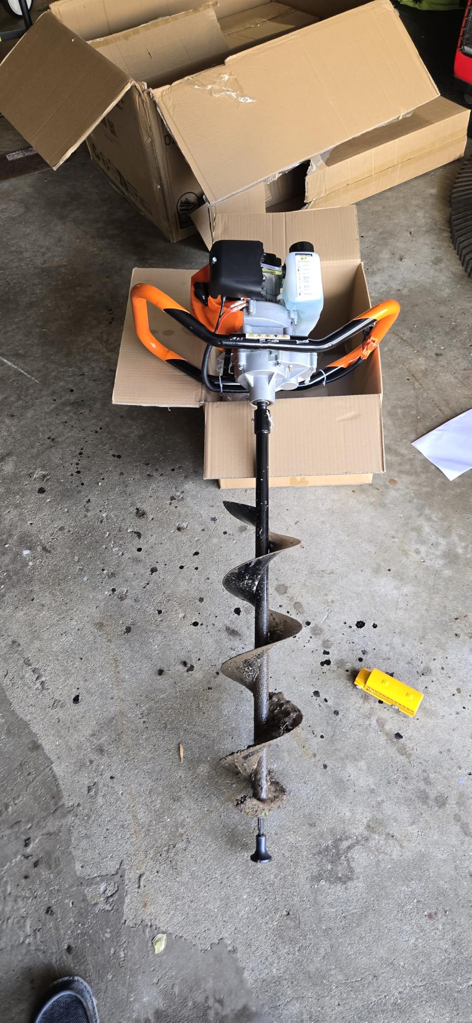 72CC Auger Post Hole Digger, 2 Stroke Gas Powered Earth Post Hole Digger with 2 Auger Drill Bits(6