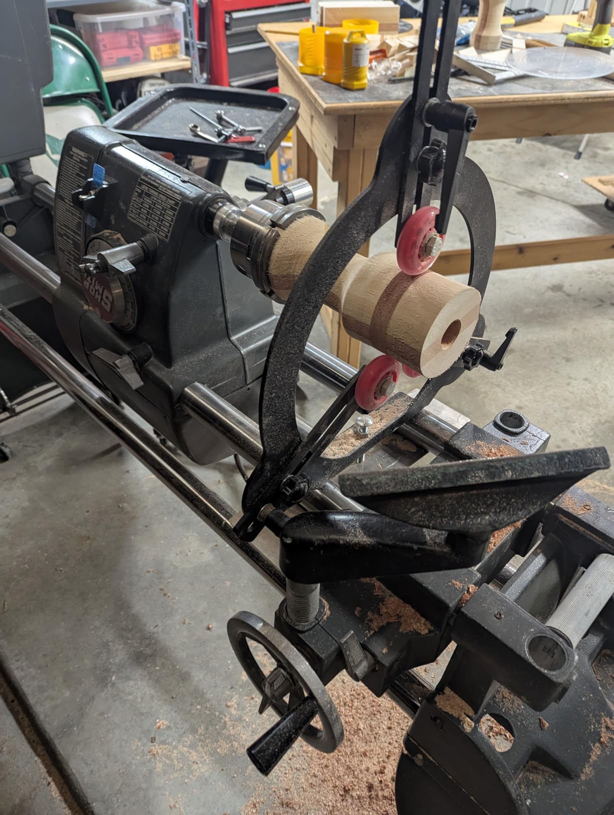 Woodturning Steady Rest for 12inch,14inch and 16inch Lathe Swing, Woodworking Steady Rest, 3-Point Adjustable Woodturning Steady Rest customer photo 1