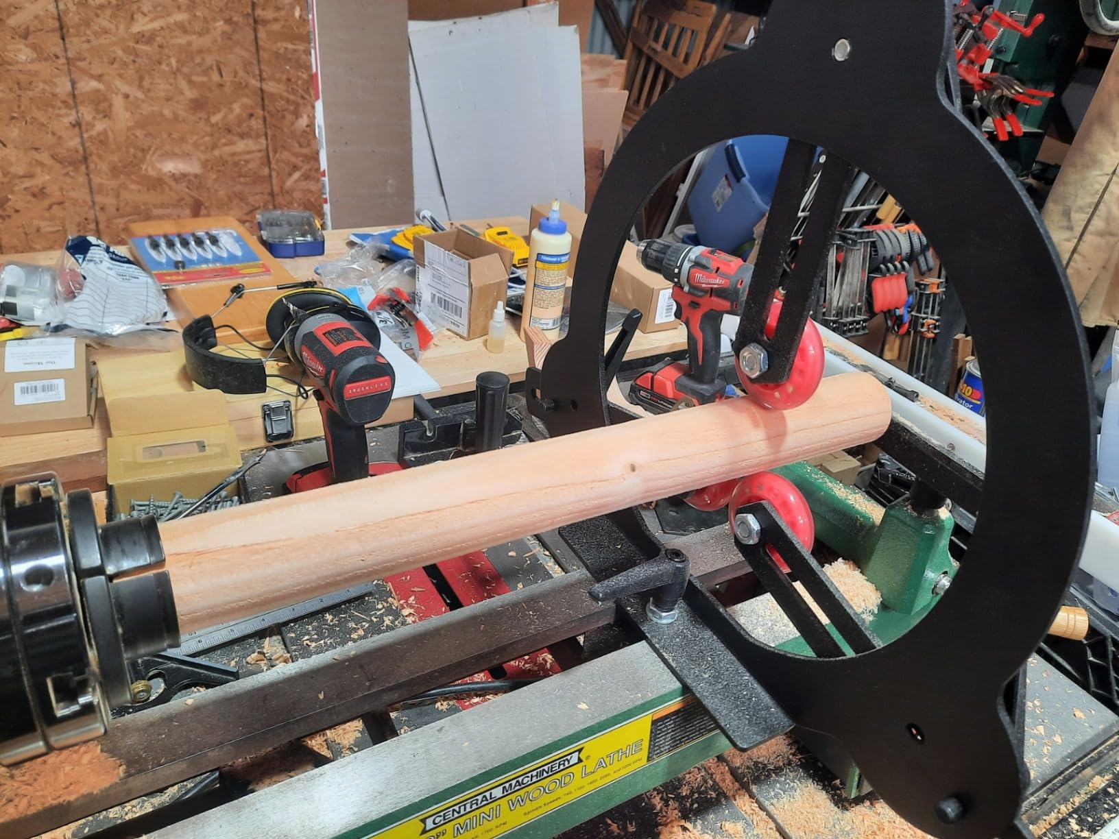 Woodturning Steady Rest for 12inch,14inch and 16inch Lathe Swing, Woodworking Steady Rest, 3-Point Adjustable Woodturning Steady Rest customer photo 2