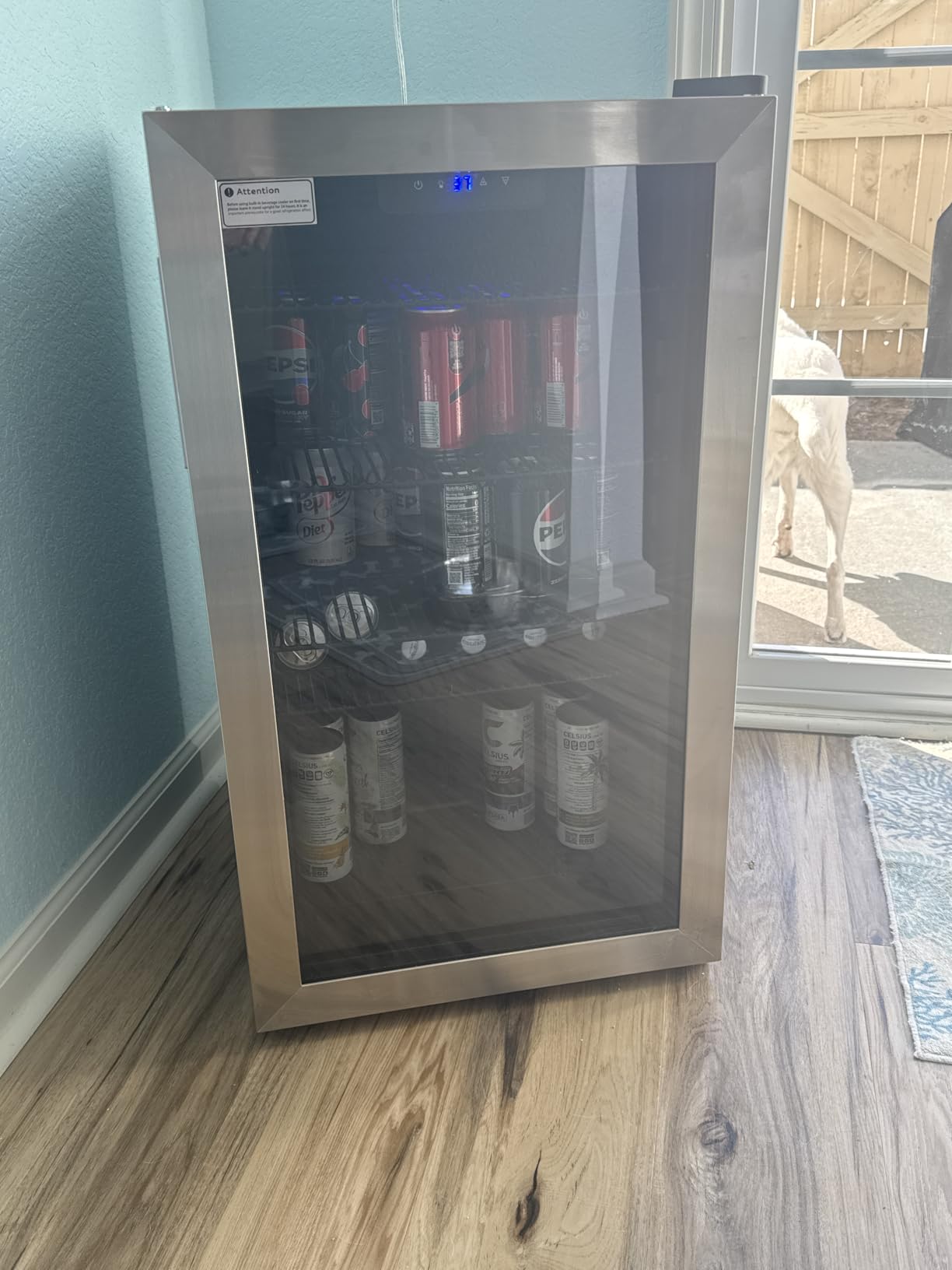Beverage Refrigerator Cooler - 126 Can Mini Fridge Glass Door for Drinks Soda Beer Wine - Small Refrigerage for Office Bedroom Home Bar, 3.2 Cu.Ft, Silver customer photo 1