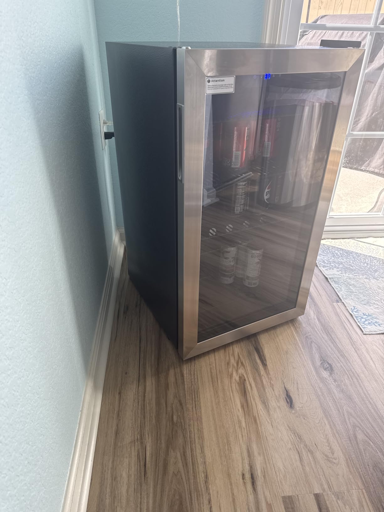Beverage Refrigerator Cooler - 126 Can Mini Fridge Glass Door for Drinks Soda Beer Wine - Small Refrigerage for Office Bedroom Home Bar, 3.2 Cu.Ft, Silver customer photo 2