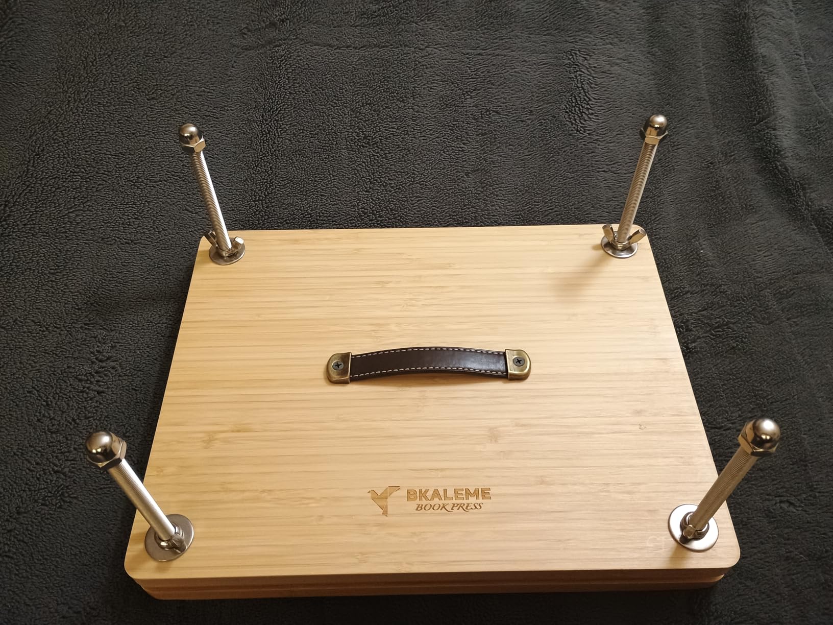 Book Press - 14.7x11.4 Large Size, Sustainable Wood Bookbinding Press, Portable Grip Handle & Anti-Slip Mat, Handmade Book Binding Tools for Craft Enthusiasts customer photo 2