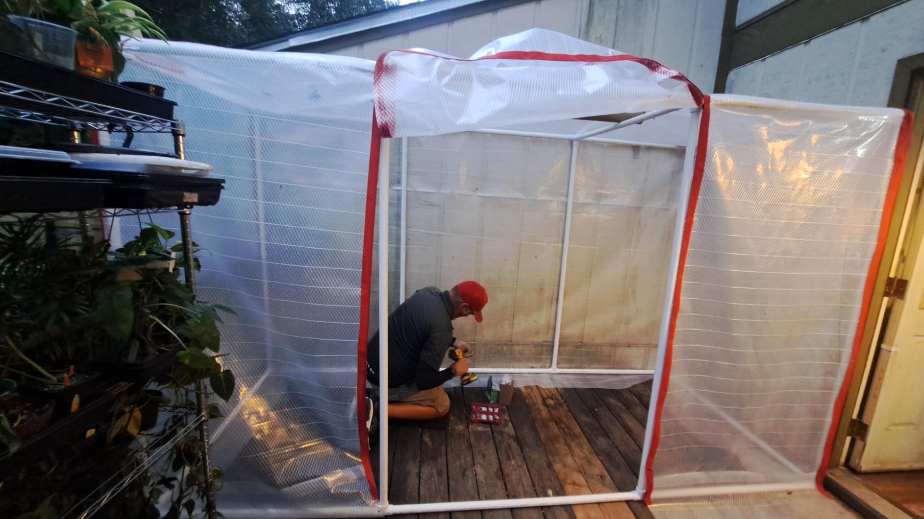 Farm Plastic Supply - String Reinforced 4 Year UV Resistant 10 mil Clear Greenhouse Plastic Sheeting - 4 Year UV Resistant Polyethylene Greenhouse Film (12' x 50') customer photo 1